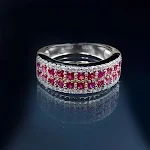 Anel feminino simples com micro-incrustações de zircônia AAA de três fileiras. Adicione brilho sutil e sofisticação ao seu visual diário. — foto 6