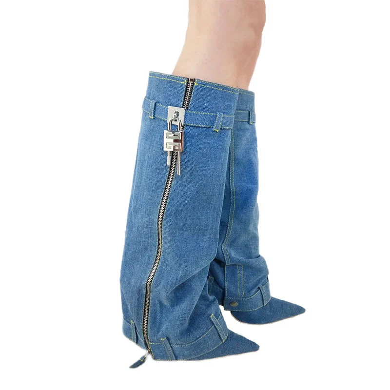 Title 4, Womens casual high leg boots with pointed toe,...
