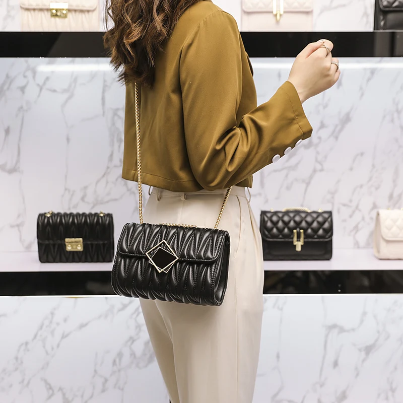 Title 7, Womens Single Shoulder Crossbody Pleated Chain...