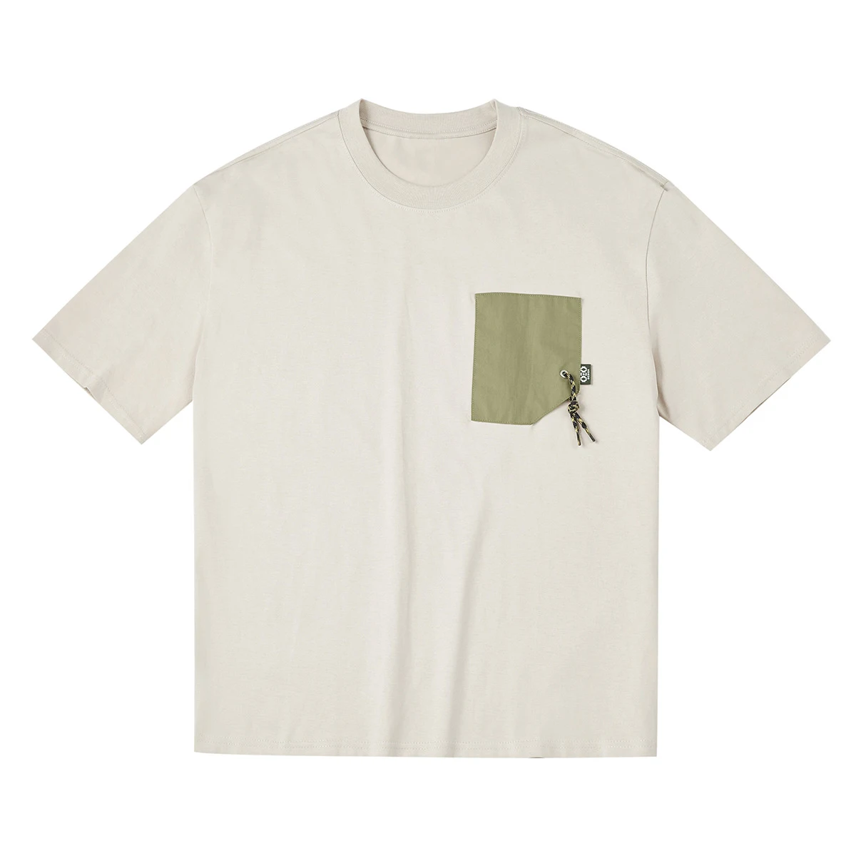 Zwaar katoenen T-shirt met contrast zakje en korte mouwen, comfortabel en stijlvol voor dagelijks gebruik, duurzaam. — foto 4