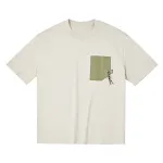 Zwaar katoenen T-shirt met contrast zakje en korte mouwen, comfortabel en stijlvol voor dagelijks gebruik, duurzaam. — foto 4