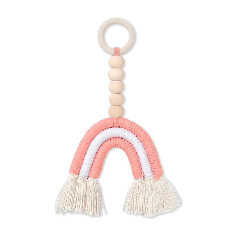 Enfeites de Anel de Madeira Maciça Arco-Íris para Quarto Infantil Estilo Nórdico INS, decorando e estimulando a imaginação. — foto 1