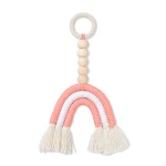 Enfeites de Anel de Madeira Maciça Arco-Íris para Quarto Infantil Estilo Nórdico INS, decorando e estimulando a imaginação. — foto 1