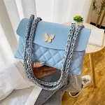 Bolsa de corrente rhombus, tendência fashion, estilo ocidental, ombro único, bolsa quadrada pequena, ideal para looks modernos e elegantes. — foto 5
