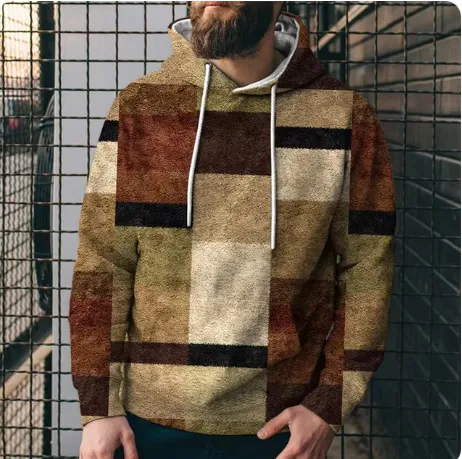 Title 11, Moletom com capuz estampado xadrez emendado