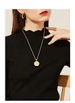 Colar com pingente de moeda de ouro do signo do zodíaco gravado, presente personalizado e elegante, joia com significado para ela. — foto 2