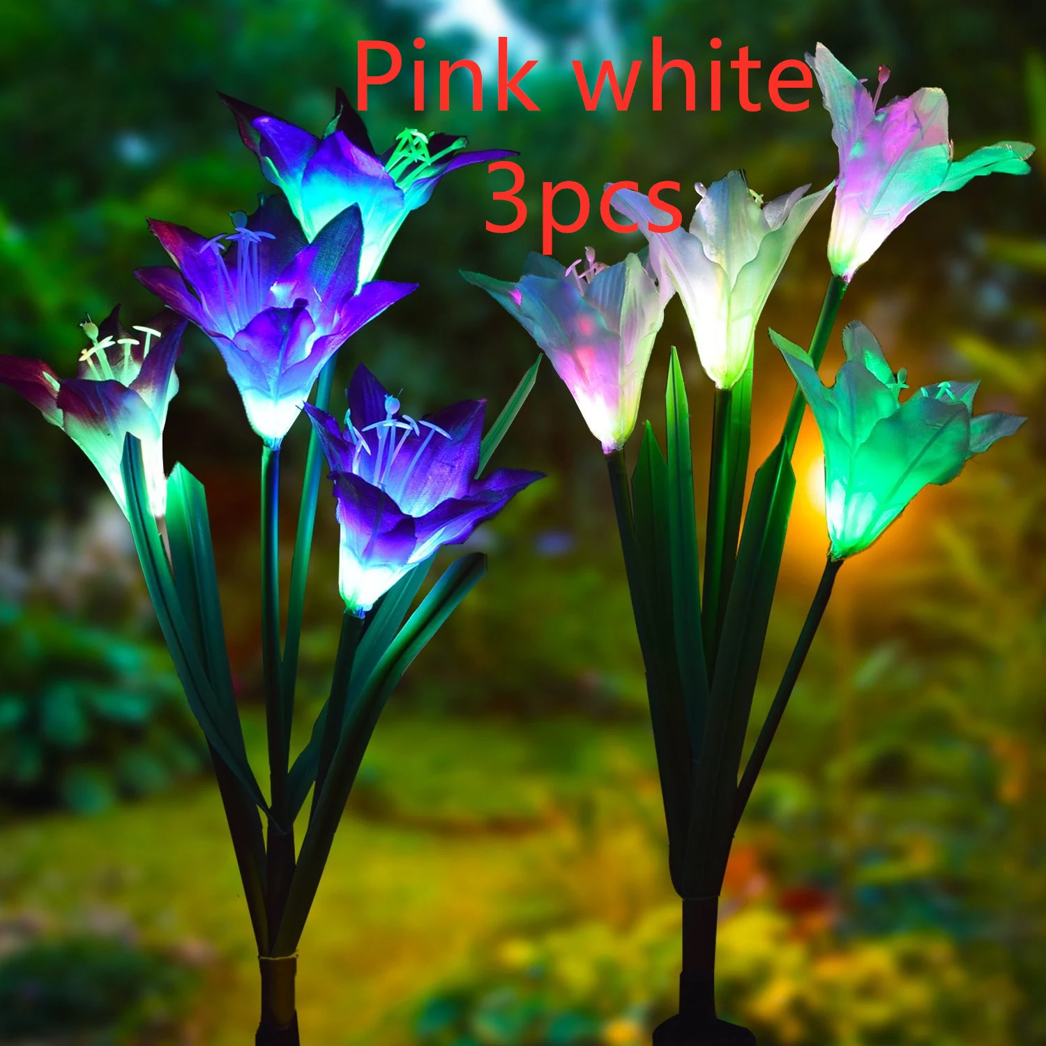 Outdoor Solar Garden Light Waterproof 7 LED Colorful Lawn Light Lily Fairy Lights Christmas Patio Decoration — photo 3