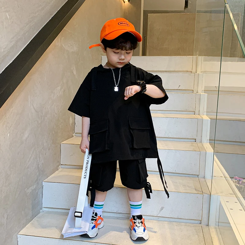 Terno Infantil de Manga Curta Verão Novo Bebê Bonito Jaqueta e Shorts Conjunto Coreano Estilo Ocidental Duas Peças — foto 5
