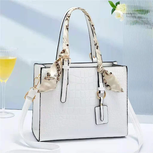 Title 6, Pattern Tote Bag Trendy Silk Scarf Stone Patter...