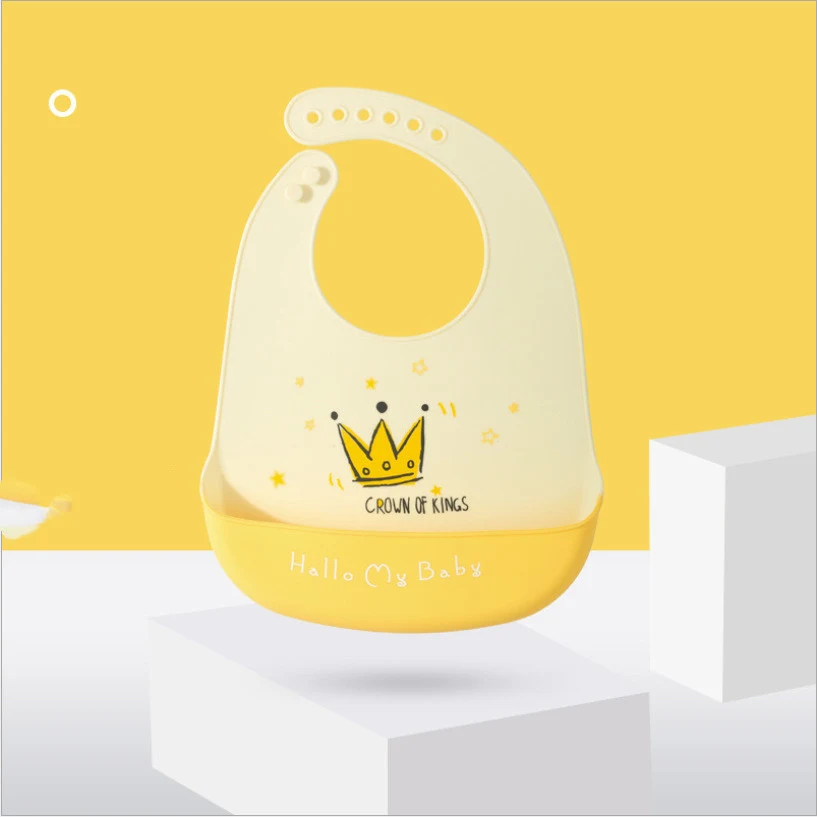 Babador de silicone para bebê, de grau alimentício, com bolso coletor, macio e lavável, perfeito para a alimentação infantil. — foto 4