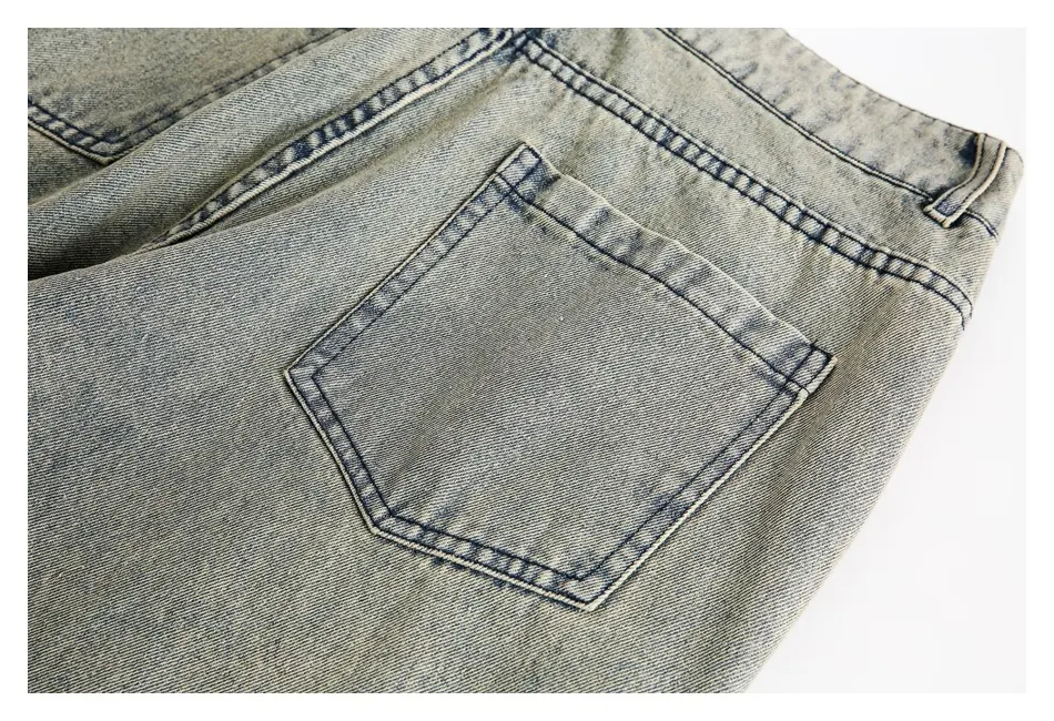Title 2, Trendy Retro Washed Jeans Men and Women Baggy S...