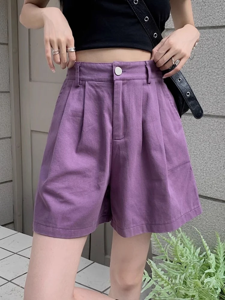 Title 8, Corduroy casual shorts voor dames met hoge tail...