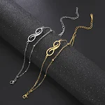 Cavigliera donna bohemien simbolo infinito acciaio inossidabile doppio strato collana perline cavigliera spiaggia elegante e alla moda. — foto 6