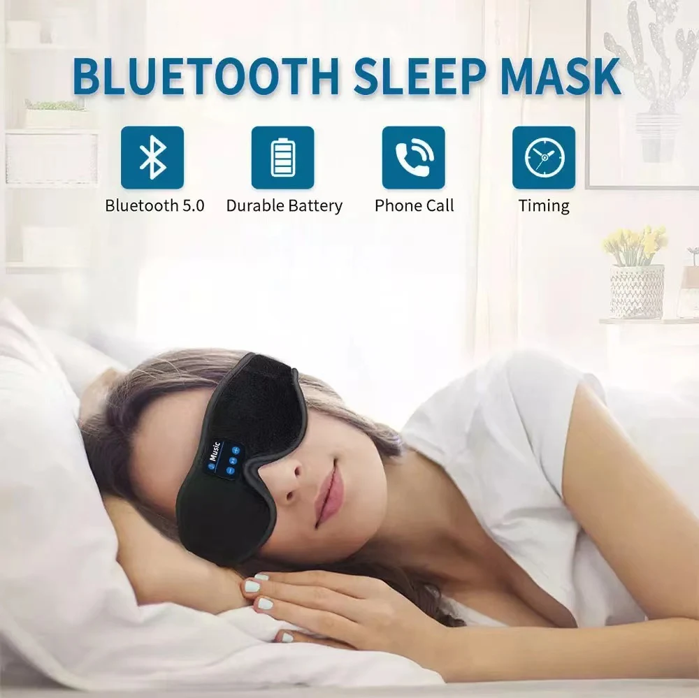 3D Eye Mask Bluetooth 5.0 Unlimited Music Stereo Sleep Soundly Relax Comfortably Enjoy Wireless Audio Perfect for Travel — photo 5