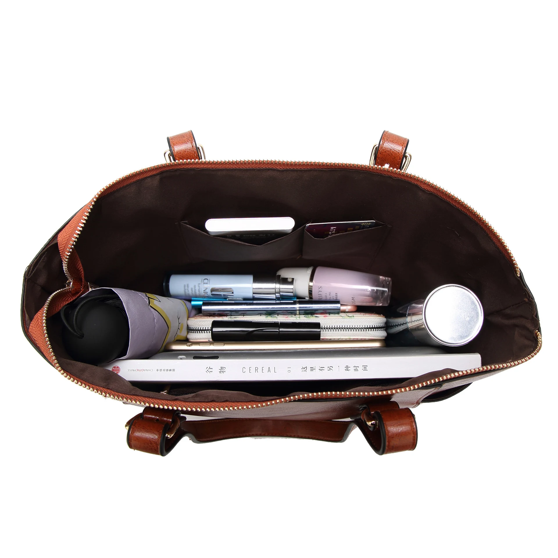 Title 1, Oil Wax Leather Women Handbag Large Capacity To...