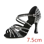 Silver high-heeled Latin dance shoes for elegant and comfortable dancing. Shine on the dance floor with these shoes desi — photo 7
