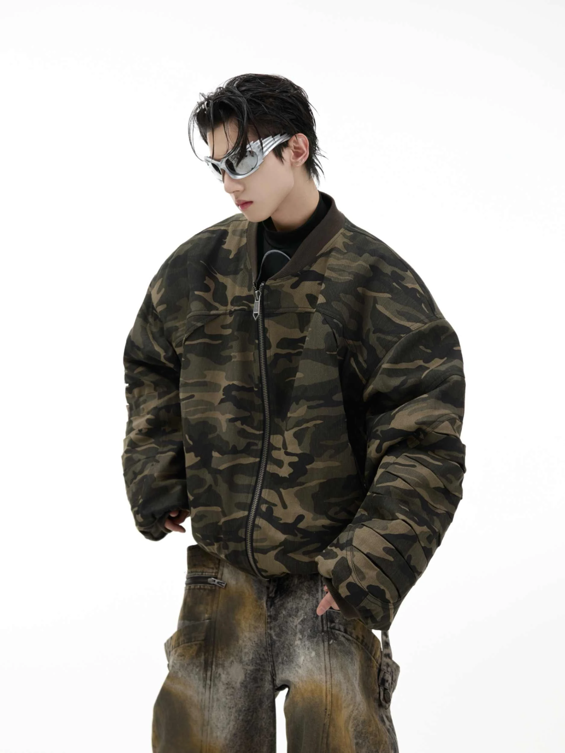 Title 2, Niche Retro Street Camouflage Baseball Uniform....