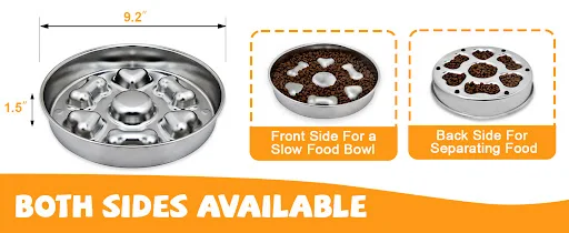 Title 2, Slow Feeder Dog Bowls, Non-Slip Metal Dog Food ...