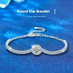 Pulseira feminina de prata 925 com moissanita estrelada, um toque de brilho celestial para realçar sua beleza em todas as ocasiões. — foto 1