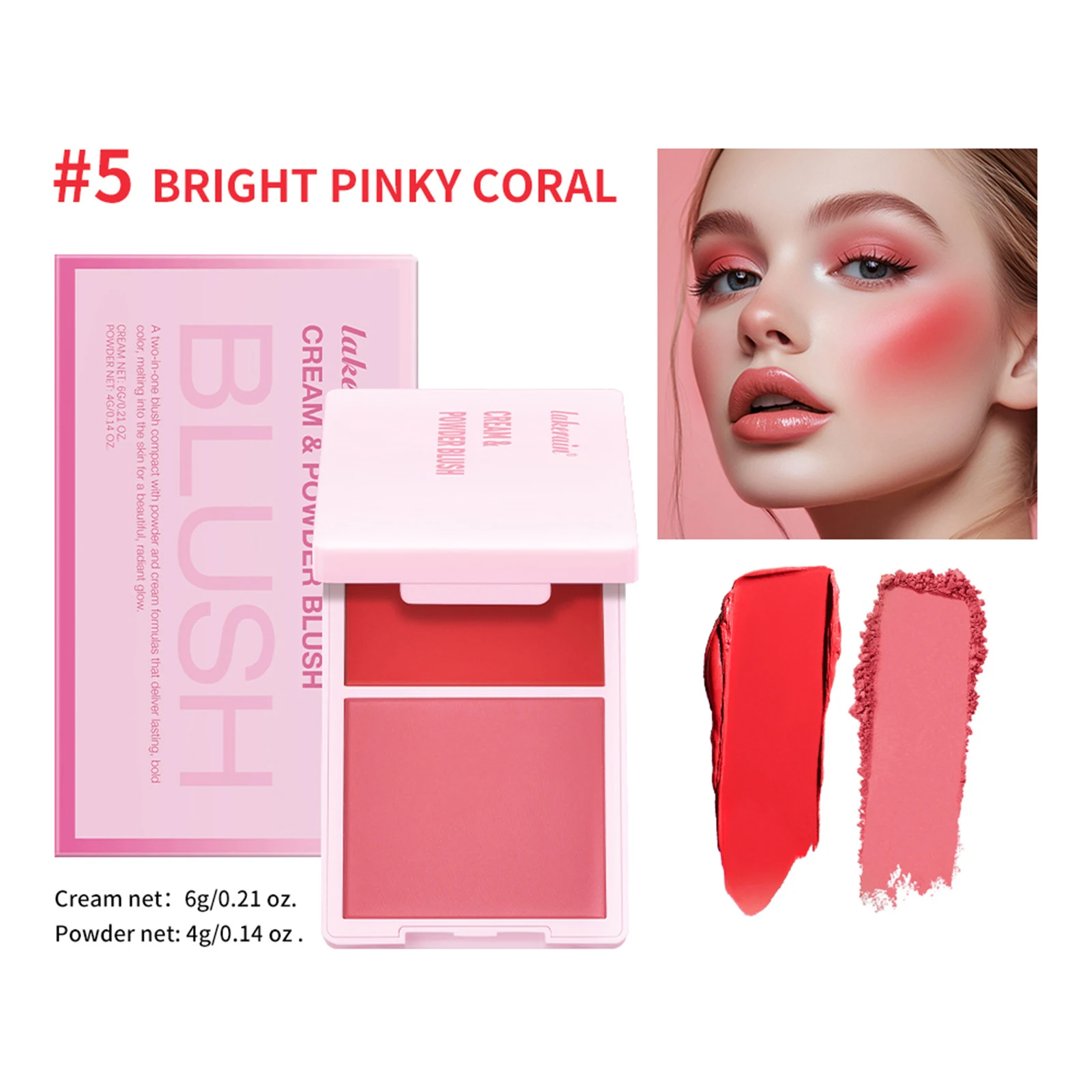 Two-in-One Blusher Powder Plate – Won't Smudge Easily! Achieve a long-lasting, fresh look with this easy-to-apply, versa — photo 2