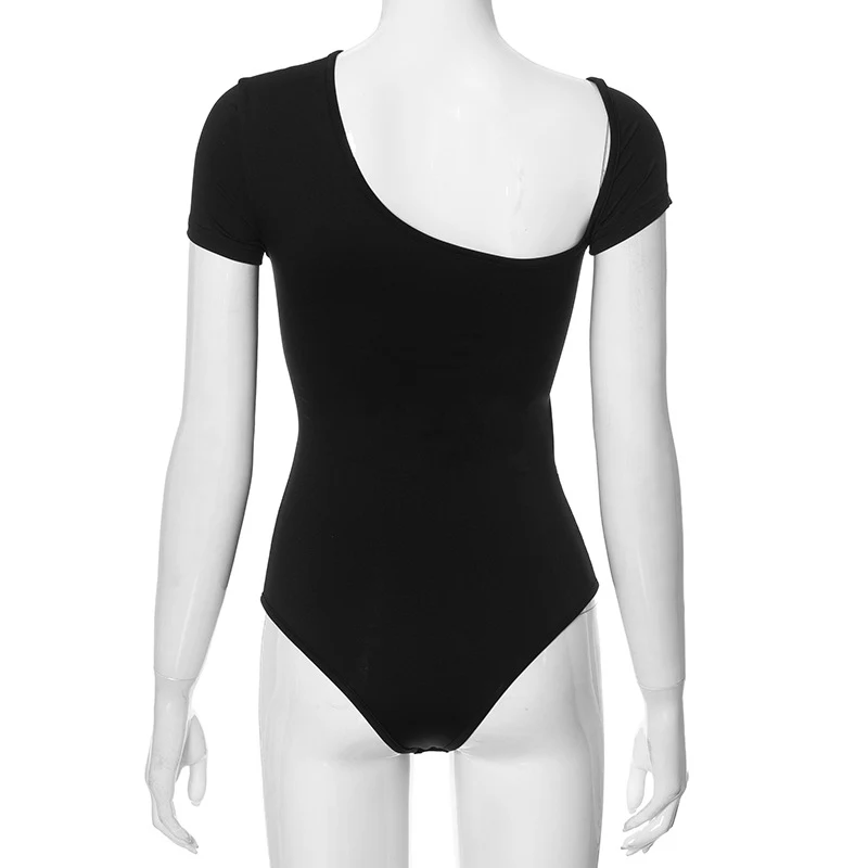 Title 18, Hollow-out Slim-fit Short-sleeved Design Jumpsu...