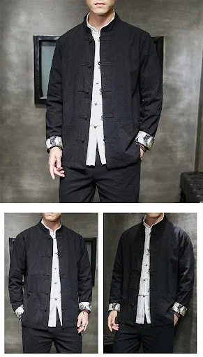 Title 8, Retro Button Embroidered Cotton and Linen Plus ...