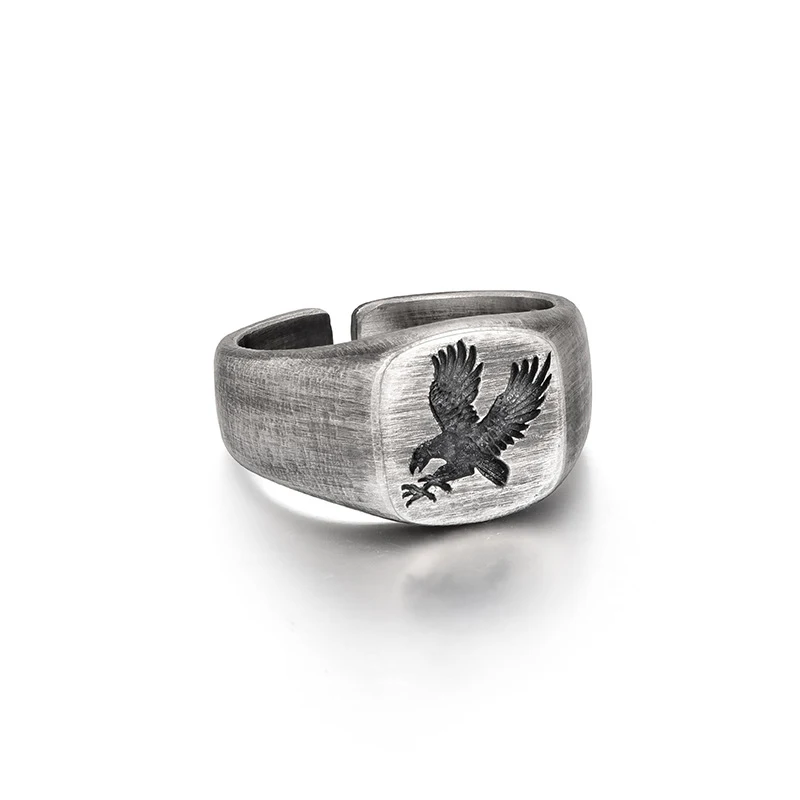 Anel de prata tailandês vintage com águia para homens, um acessório marcante para estilo único, perfeito para uso diário, transmite liberdade. — foto 4