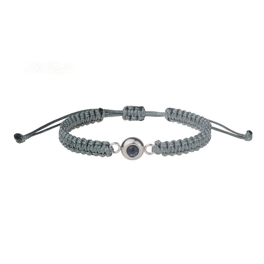 Pulseira redonda tecida à mão de aço titânio com projeção Exiba imagens e mensagens secretas, um presente original e memorável. — foto 2