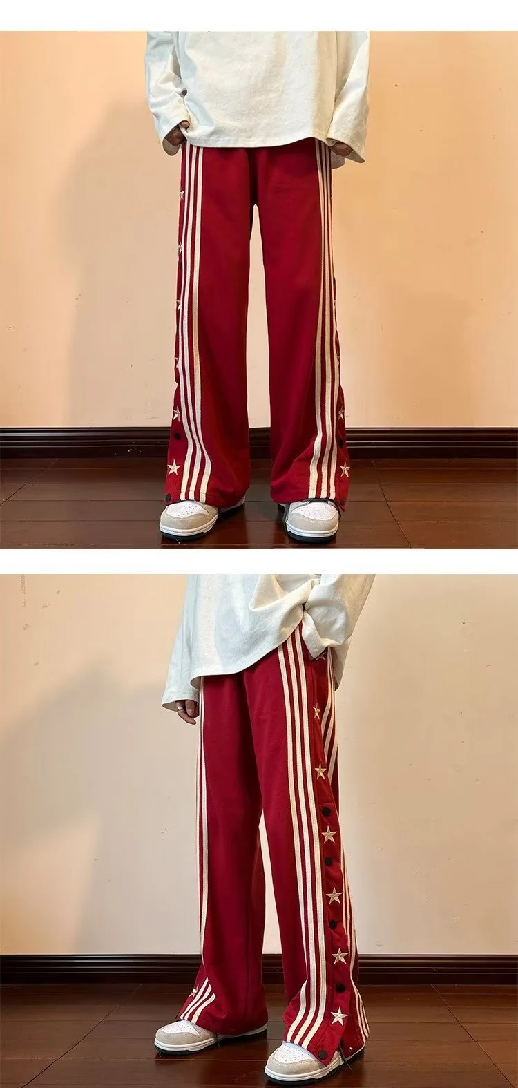 Striped Breasted XINGX Casual Pants, Loose Straight Sports Trousers for Men, Comfortable and Relaxed Fit, Perfect for Ev — photo 2