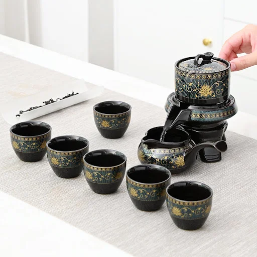 Title 2, Good Luck Comes Tea Cup Kung Fu Tea Set Suit. E...