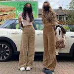 Fashion high-waist slim-fit corduroy straight-leg casual pants, wide-leg design. Comfortable and stylish trousers for ev — photo 3