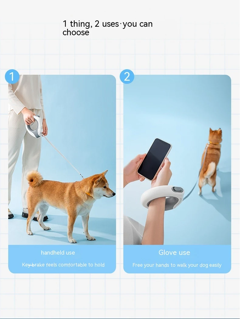 Title 12, Ring With Light Dog Leash Pet Automatic Retract...