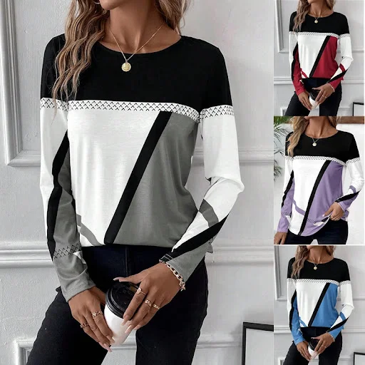 Title 2, Jersey Cuello redondo Costuras en color en cont...