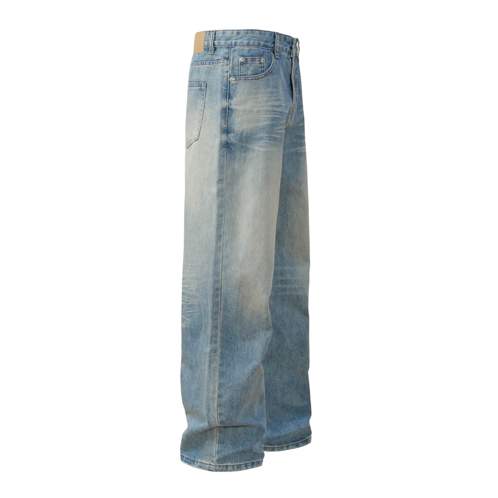 Fashion Washing Gradient Wide-leg Jeans Men. Comfortable and stylish denim trousers. Get the perfect look with these wid — photo 2