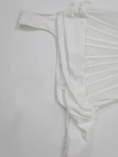 Title 2, Womens Shoulder Stitching Irregular Slit Dress