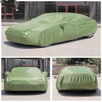 Capa para carro universal preta prateada 190T210T Taffeta. Proteção total contra sol, chuva e poeira. Resistente e durável. — foto 4