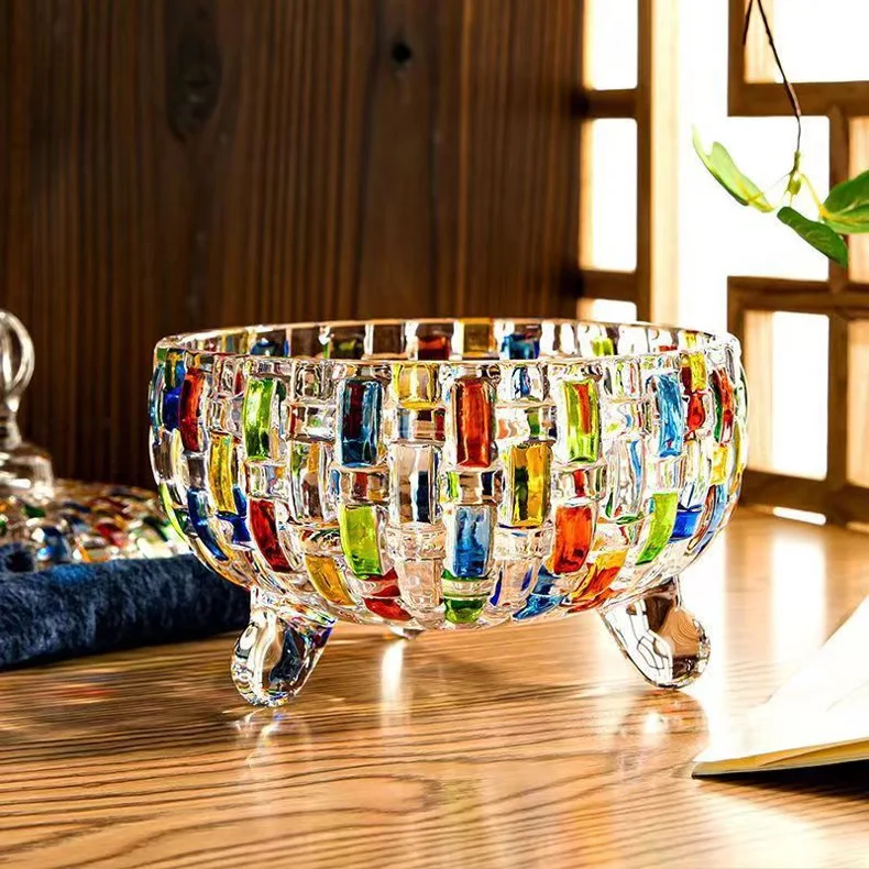 Title 9, Dried Fruit Jar With Lid Stained Glass Candy Bo...