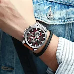 Reloj de cuarzo con correa para hombre, seis manecillas, multifunción y calendario, perfecto para el hombre moderno con estilo. — foto 8