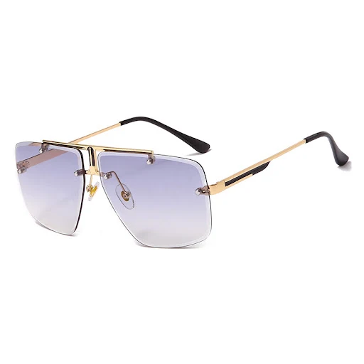 Title 5, Frameless Trim Square Sunglasses for Men and Wo...