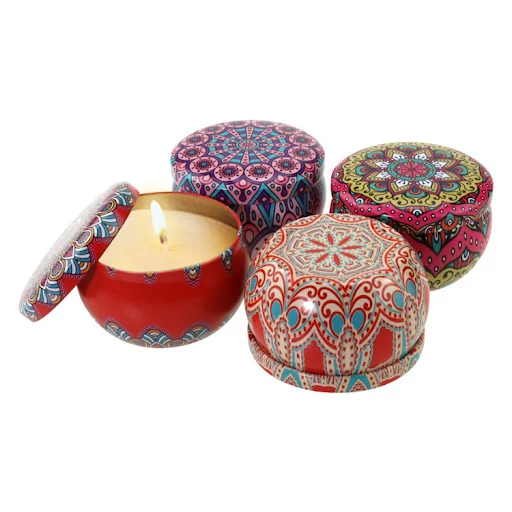 Title 1, Ethnic Style Aromatherapy Jar Candle Tinplate G...
