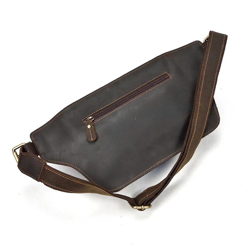 Bolso de cintura de cuero retro para hombre, piel Crazy Horse, ideal para llevar lo esencial con estilo y durabilidad, perfecto para uso diario. — foto 2