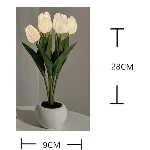 Title 1, LED Tulip Flower Night Light Artificial Potted ...