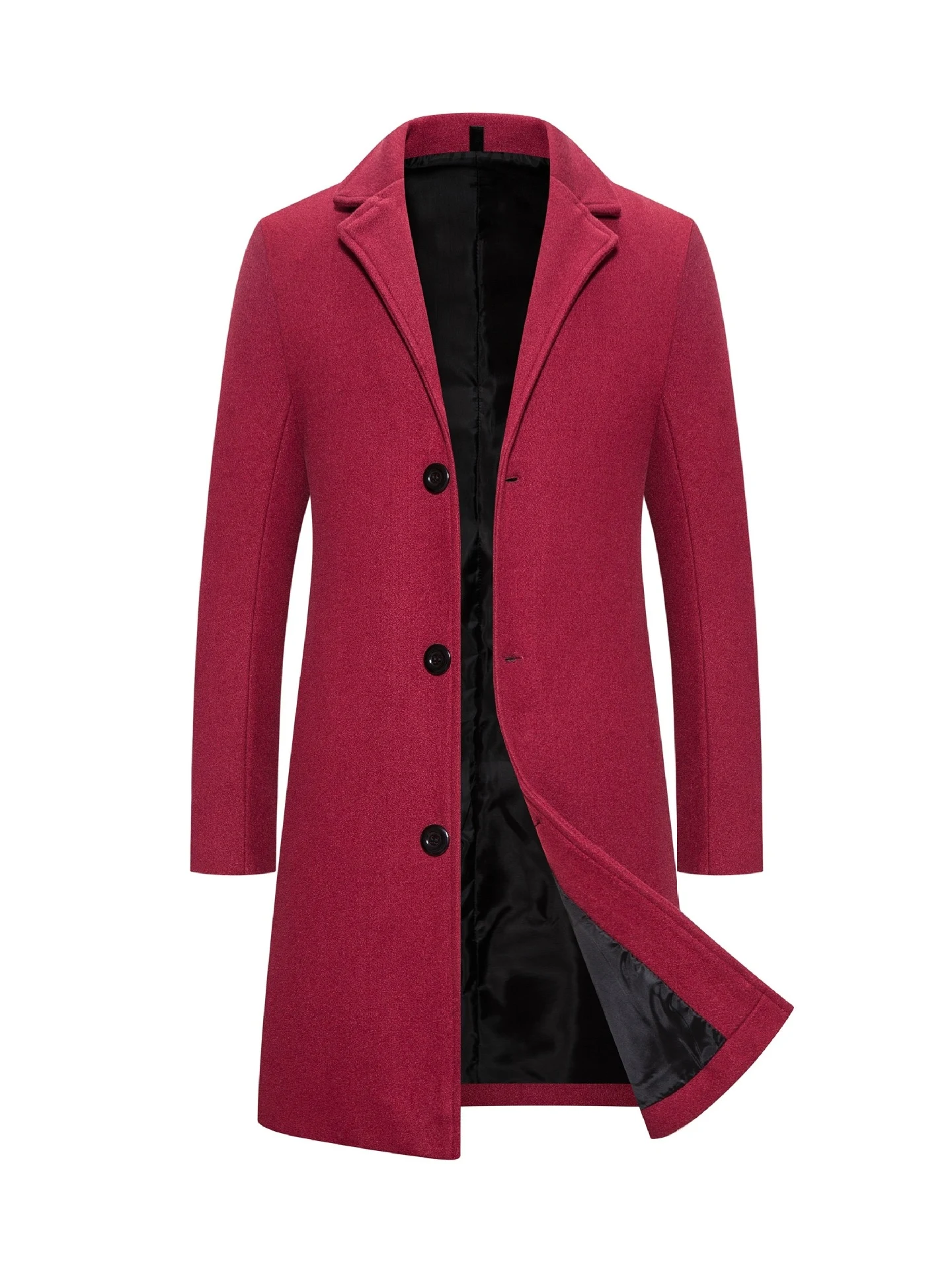 Title 5, Mens Long Solid Color Single Breasted Windbrea...