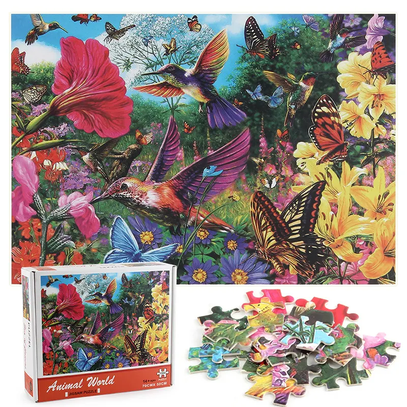 Quebra-Cabeça Explosivo Adulto 1000 Pássaros e Flores Floresta Flores Jigsaw Presente de Natal Brinquedo — foto 5