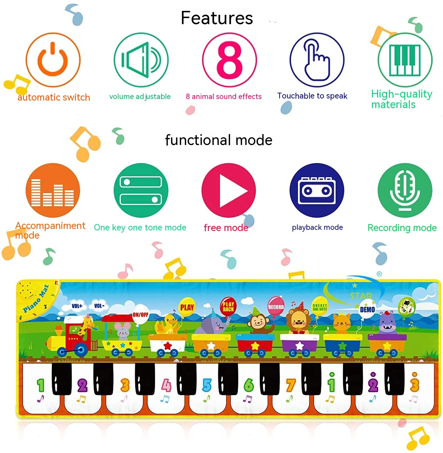 Tapete de engatinhar com percepção de educação infantil para bebês brinquedo promove o desenvolvimento motor e sensorial. Estimula a exploração e aprendizado — foto 5