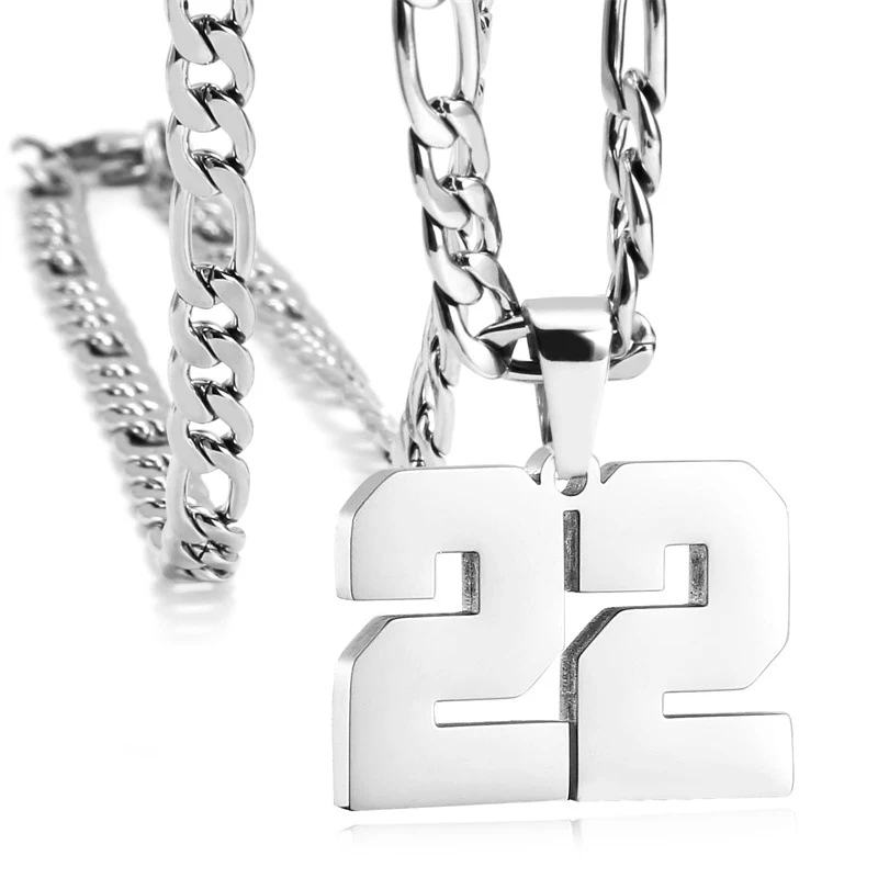 Colar Digital Esportivo de Aço Inoxidável para Atletas, Inspirado em Times de Beisebol, Basquete e Futebol — foto 78