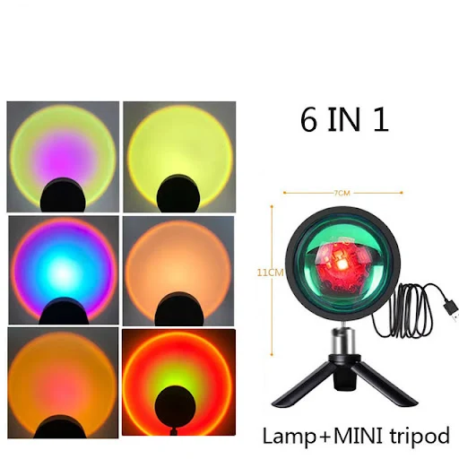 Title 8, Sunset Projection Lamp Rainbow Atmosphere Night...