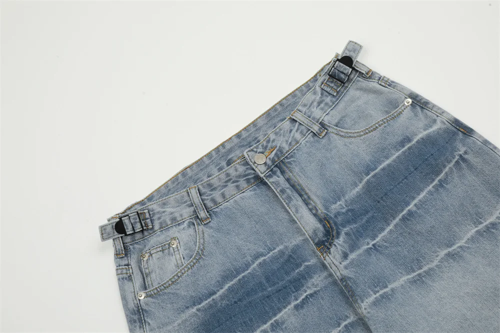 Men's Gradient Denim Straight-leg Pants Stylish and comfortable jeans, perfect for a casual and fashionable look, versat — photo 5
