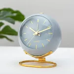 Convex Glass Ring Base Metal Bedside Clock – Stylish and modern design, perfect for your bedroom, easy to read time. — photo 10