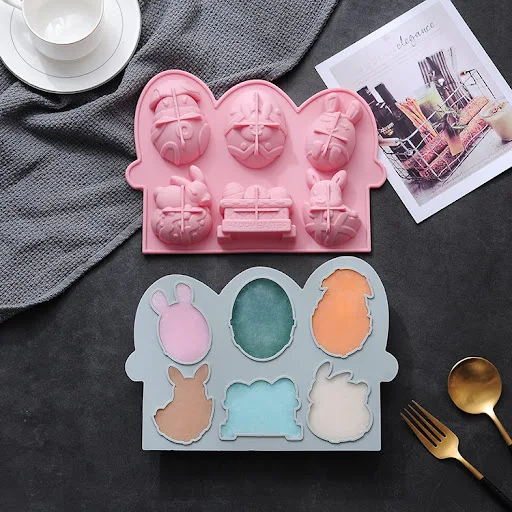 Title 5, Easter Bunny Egg Silicone Baking Mold. Bake cre...
